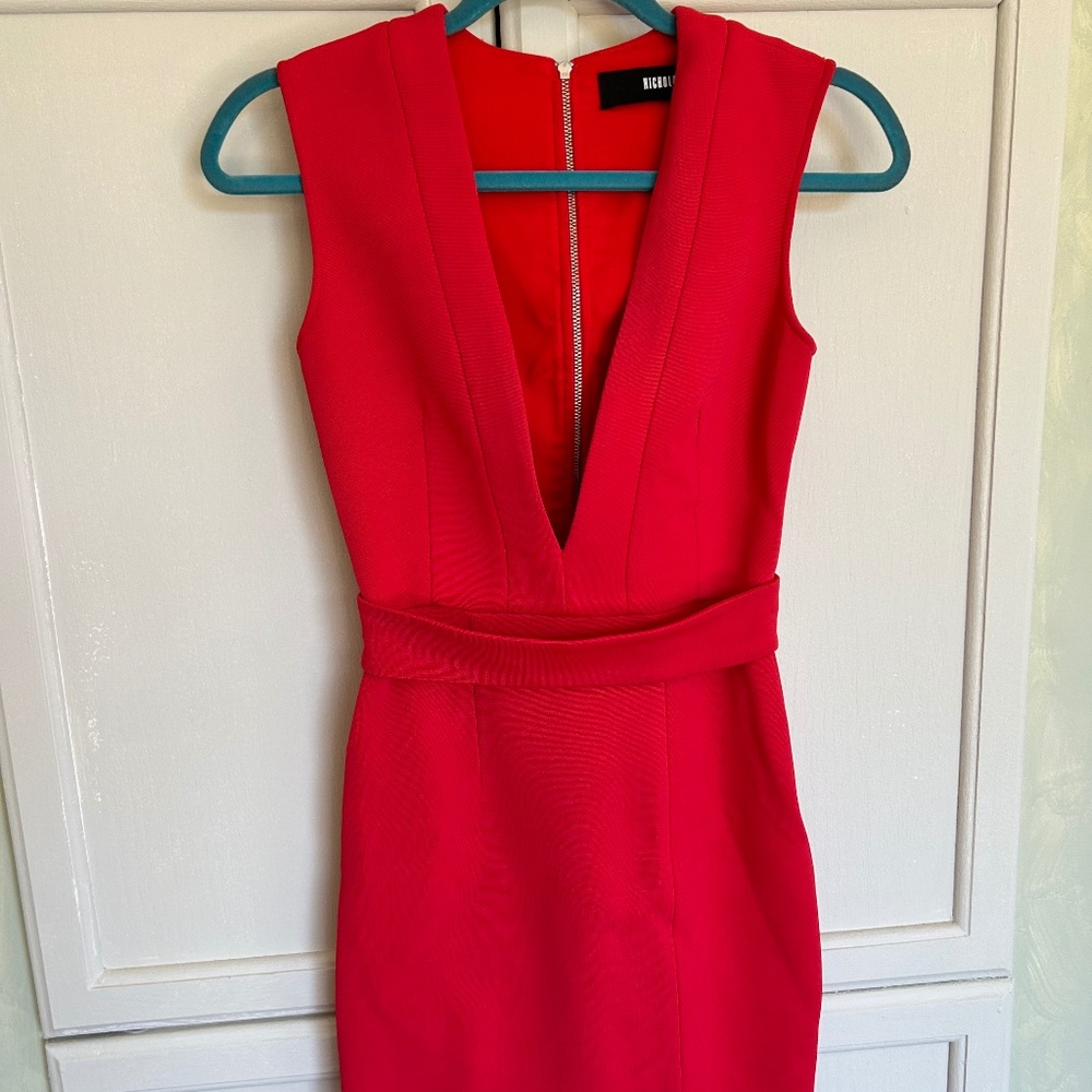 NICHOLAS red midi dress